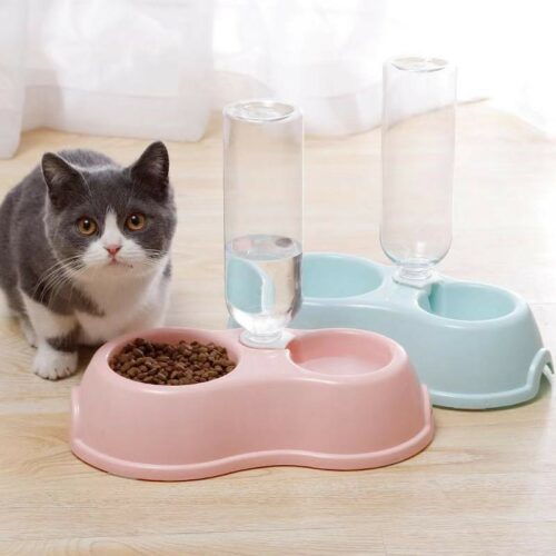 Pet Bowl - ชามใส่อาหารและขวดน้ำ สำหรับสัตว์เลี้ยง (28x6x18cm) (7711)