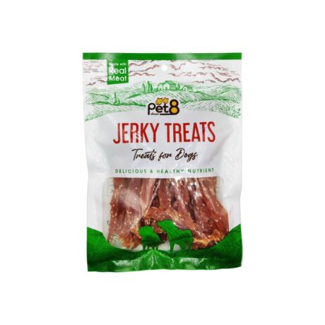 Pet8 Jerky Treats Cripsy Chicken Tender Sliced - ขนมสุนัข สันในไก่อบกรอบ แบบเส้น โรยงา 220g (6278)