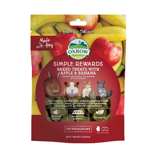 SOOS Oxbow Simple Reward Baked Treats With Apple & Banana - ขนมแอปเปิ้ลและกล้วยอบแห้ง 85g (9069)