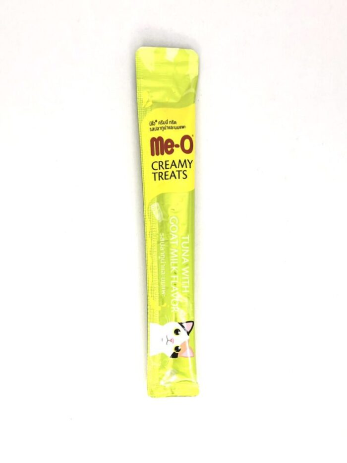 Me-O Creamy Treats - ขนมแมวเลียรสปลาทูน่าและนมแพะ 15g (9169)