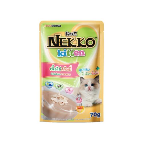 Nekko Kitten - อาหารเปียกลูกแมวรสเนื้อไก่ครีมมี่ 70g (9081)