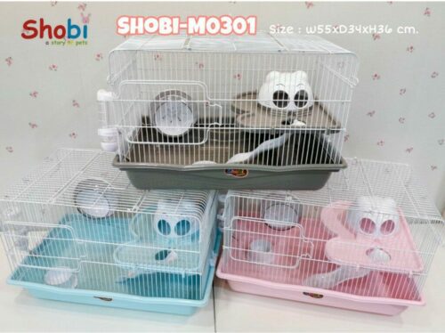 SOOS Shobi Hamster Cage M0301 - กรงแฮมสเตอร์2ชั้นพร้อมอุปกรณ์ (55x34x35cm) (7903)