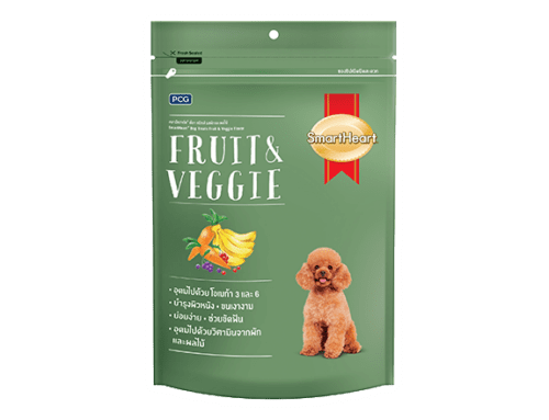 Smartheart Dog Treats Fruit & Veggie - ขนมสุนัขรสผักและผลไม้ 100g (8833)