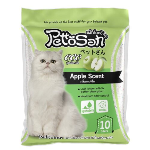 Pettosan Cat Litter Apple Scent - ทรายแมวเบนโทไนท์กลิ่นแอปเปิ้ล 10L (9968)