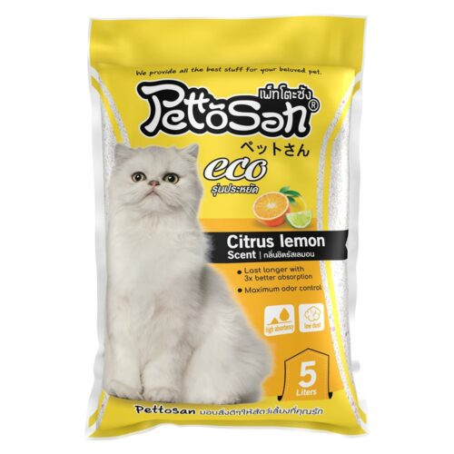 Pettosan Cat Litter Citrus Lemon Scent - ทรายแมวเบนโทไนท์กลิ่นซิตรัสเลมอน 10L (9971)