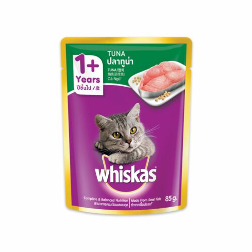 Whiskas Pouch Adult Tuna - อาหารแมวเปียกรสปลาทูน่า 80g (9518)