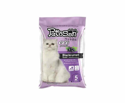 Pettosan Cat Litter Blackcurrant Scent - ทรายแมวเบนโทไนท์กลิ่นแบล็คเคอร์เร็นท์ 5L (9972)