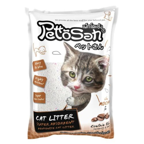 Pettosan Cat Litter Mocha Scent - ทรายแมวเบนโทไนท์กลิ่นกาแฟ 5L (9978)