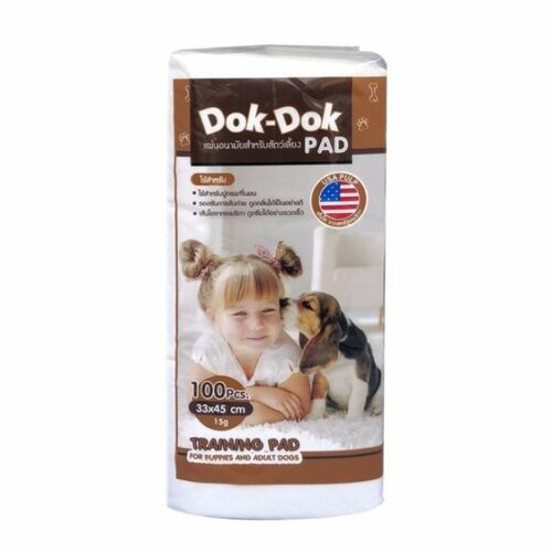 Dok Dok Training Pad - แผ่นรองซับอนามัยสัตว์เลี้ยงรุ่นประหยัด 15g (33x45cm) (100 ชิ้น) (9710)