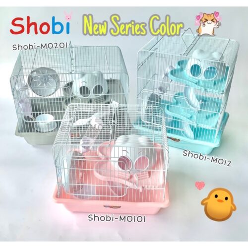 Shobi Hamster Cage M0101 - กรงหนูแฮมสเตอร์2ชั้นพร้อมอุปกรณ์ (35.5x27x27.5cm) (9441)