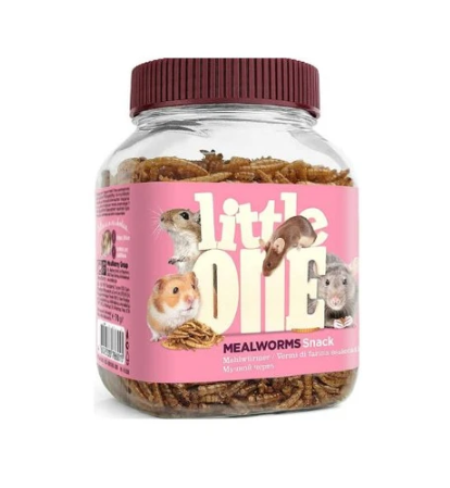 Little One Mealworms Snack for Omnivores Small Mammals - ขนมหนูแฮมเตอร์และหนูแรท รสหนอนนก