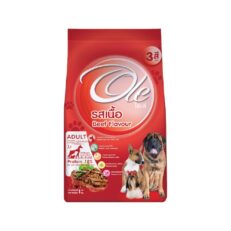 Ole Dog Food Beef Flavour Sub Bag 3color - อาหารเม็ดสุนัขกระสอบ สูตรเนื้อวัว ถุงย่อย เม็ด3สี 1kg