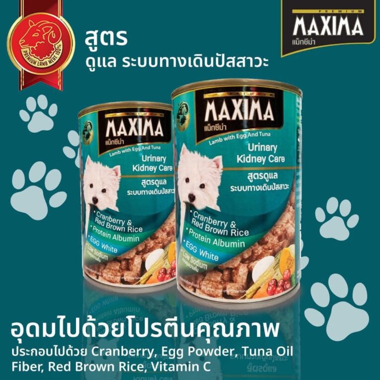 Maxima Healthy Urinary Kidney Care Lamb with Egg and Tuna - อาหารแมวกระป๋อง สูตรดูแลระบบทางเดินปัสสาวะ รสเนื้อแกะ ไข่และทูน่า 380g