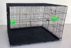 PHC Bird Cage - กรงนกเพาะเล็กพับ พร้อมที่ให้อาหาร สีฝุ่น (52x65x57cm)