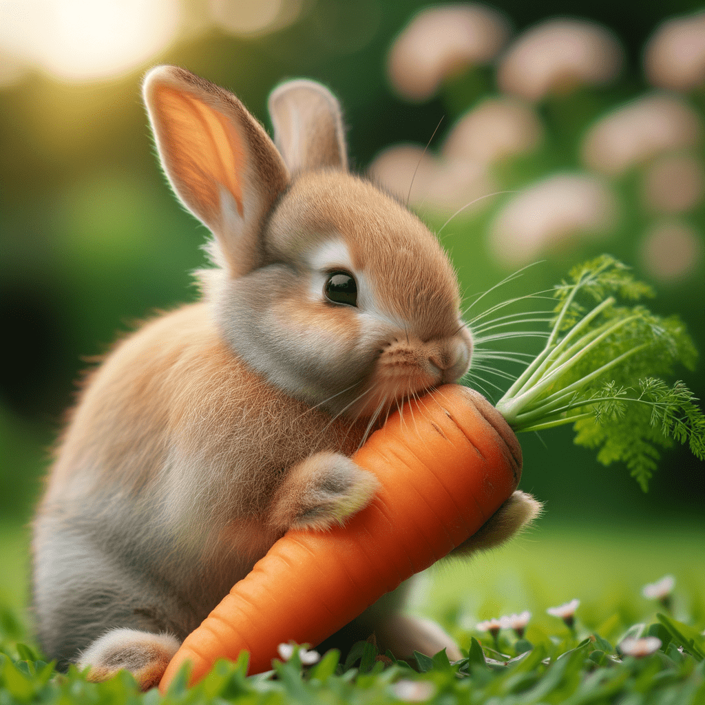 Thai rabbit eating carrots 1