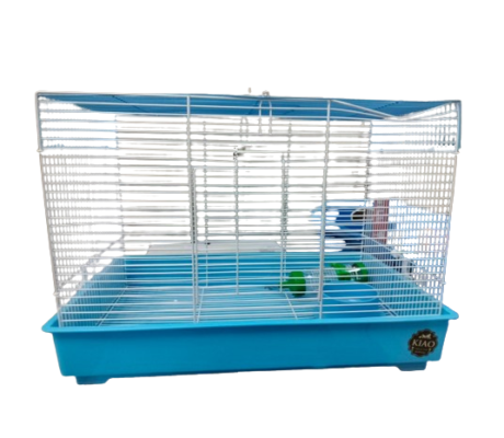 KIAO Pet Cage E201 - กรงสัตว์เล็กพับได้พร้อมที่ให้น้ำและชามอาหาร (42x30x30cm)(562805)