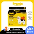 Pramie Premium Bamboo Charcoal Training Pad Size S - แผ่นรองซับฝึกขับถ่าย สัตว์เลี้ยง เกรดพรีเมี่ยม (33x45cm 100แผ่น)