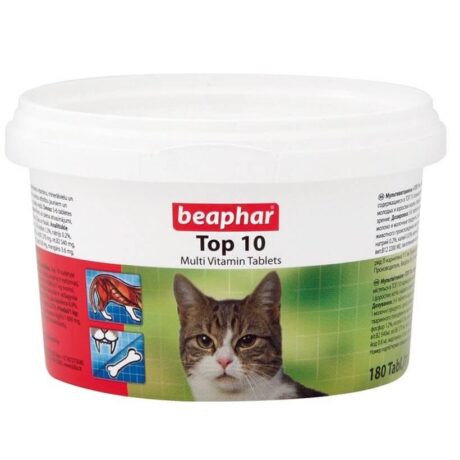 Beaphar Top10 Multi Vitamin Tablets for Cats - วิตามินรวมและเกลือแร่ชนิดเม็ด 180เม็ด