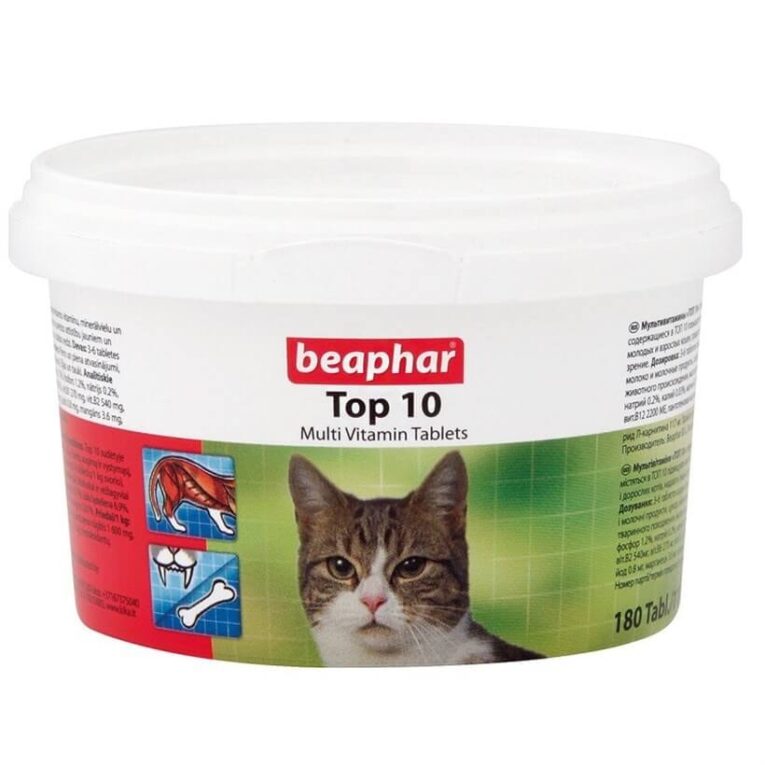 Beaphar Top10 Multi Vitamin Tablets for Cats - วิตามินรวมและเกลือแร่ชนิดเม็ด 180เม็ด