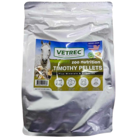 VETREC Rodents Food Timothy Pellet - อาหารสัตว์ฟันแทะ ชนิดเม็ด สูตรทีโมธี 1kg