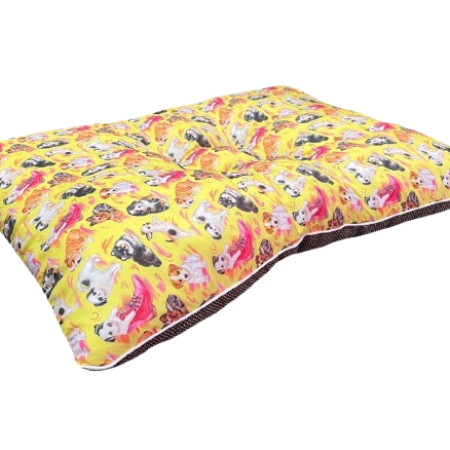 Square Silk Pet Cushion Feather Soft Size L - เบาะแพรสี่เหลื่ยมผ้าขนขนาดใหญ่ (75x55x10cm)